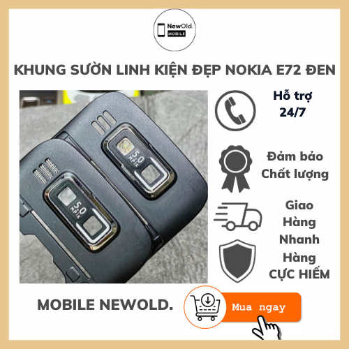 Mobile NewOld.] Khung Sườn Linh Kiện Nokia E72 Đen - Hàng Chuẩn ...