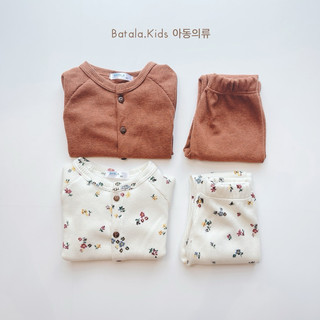 Set tổ ong họa tiết Hàn cho bé gái Batala Kids, bộ đồ thu đông trẻ em hoạ tiết dễ thương