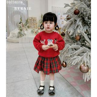Váy nhung đỏ Noel Giáng Sinh bé gái 1-6 tuổi (9-24kg) BN007