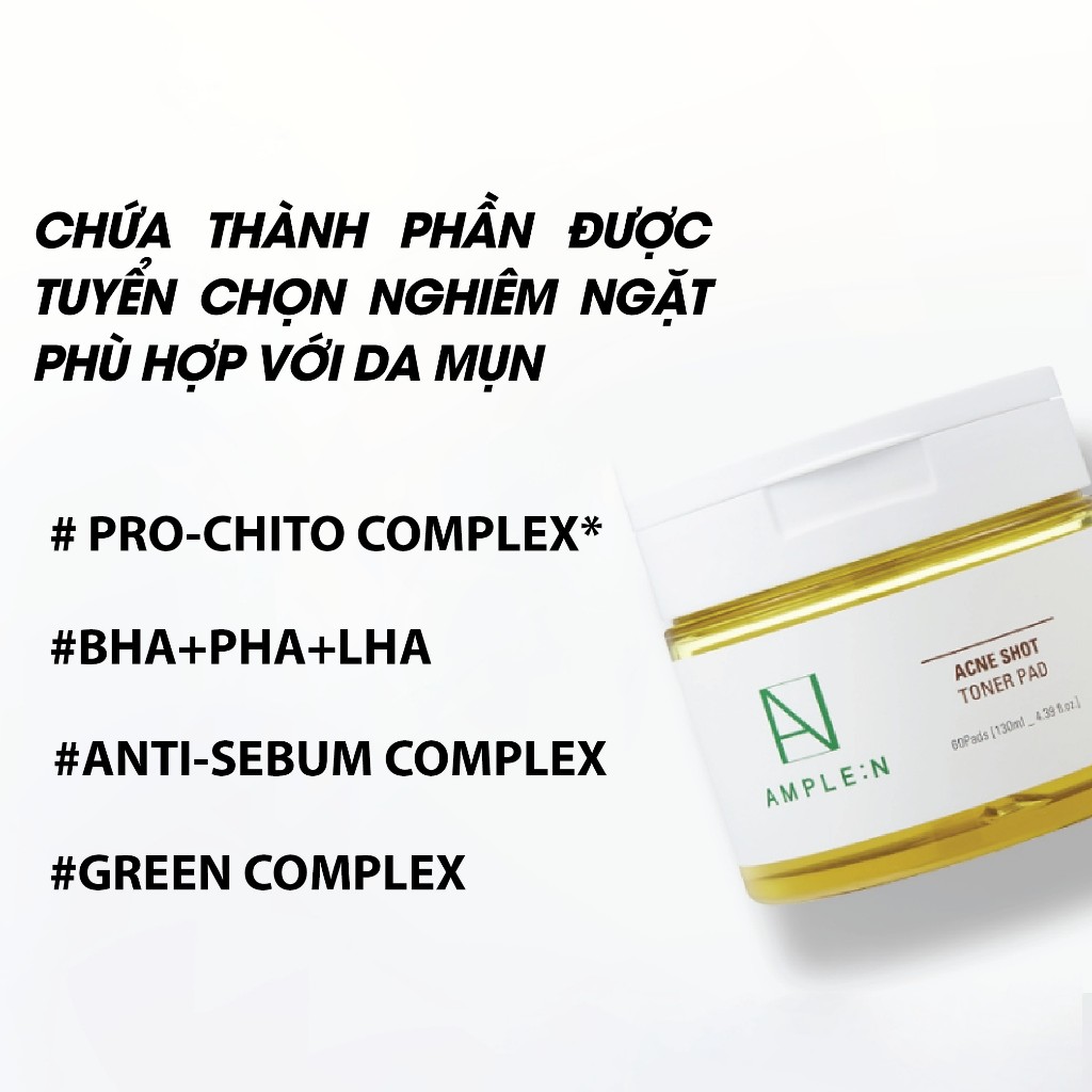 Ảnh Bông Toner Cho Da Mụn AMPLE:N Acne Shot Toner Pad 60 Miếng 3