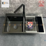 Chậu rửa bát 2 hố inox 304 kích thước 82x45cm dày 3.0 li, bồn rửa chén hàng chính hãng bảo hành 5 năm -KIEL HOME — ảnh 3