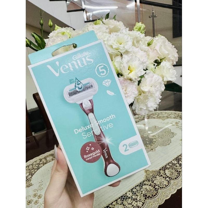 Dao cạo Gillette Venus Deluxe Smooth Sensitive Rose Gold 2 Up(1 cây rời