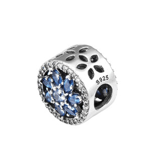 Charm bạc LAMY Zircon Blue Crystal In The Shape Of A Snowflake 1436