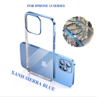 Ốp lưng trong cứng viền màu xanh sierra độc lạ cho ip 13/13pro/13promax - Không ố màu