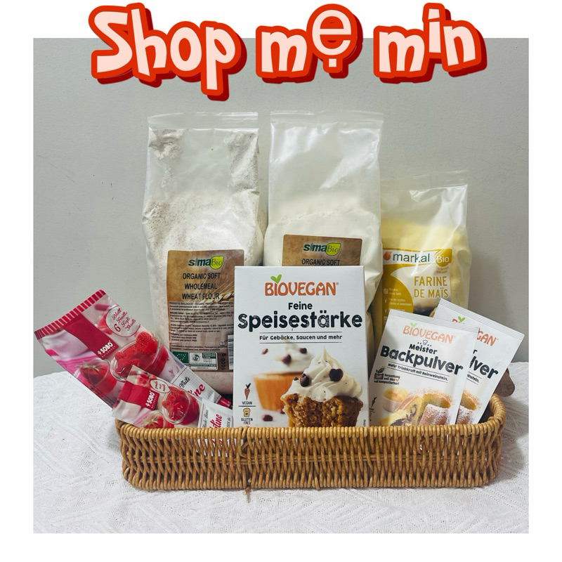 Bột làm bánh hữu cơ cho bé ăn dặm – bột bắp, bột năng, bột mì,men nở, bột nở, cacao  SHOP MẸ MIN