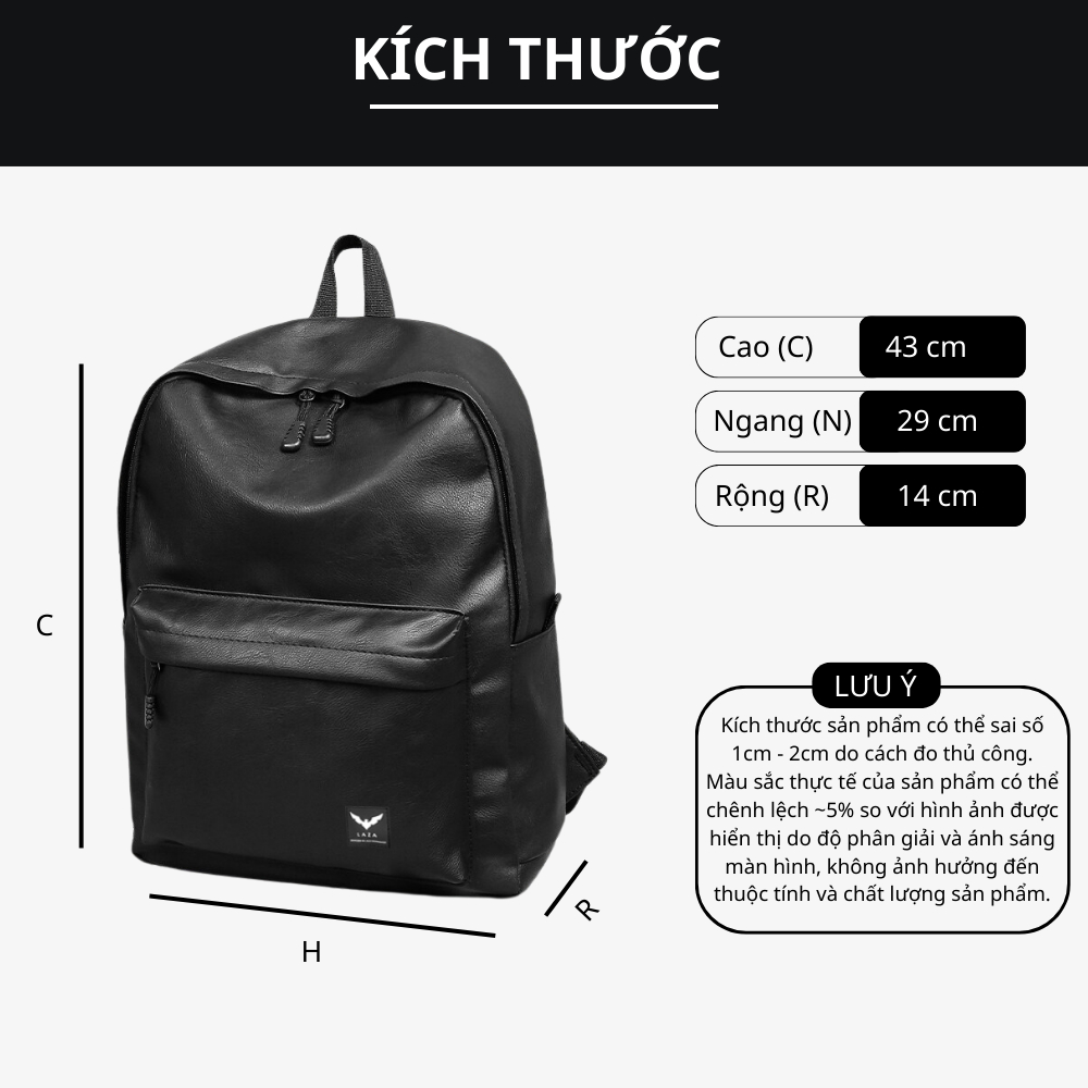 Ảnh Balo da nam nữ LAZA Organ Backpack 499 - Chất liệu da nhập khẩu chống thấm nước 3