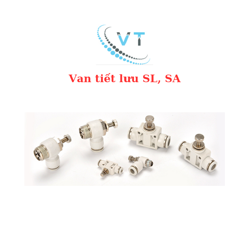 Van tiết lưu SL màu trắng, hàng tốt ren ngoài khí nén