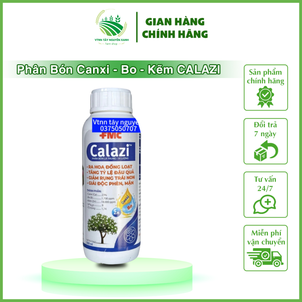 Canxi - Bo - Kẽm CALAZI VTNN Tây Nguyên Xanh Phân Bón Lá Nhập Khẩu Anh ...