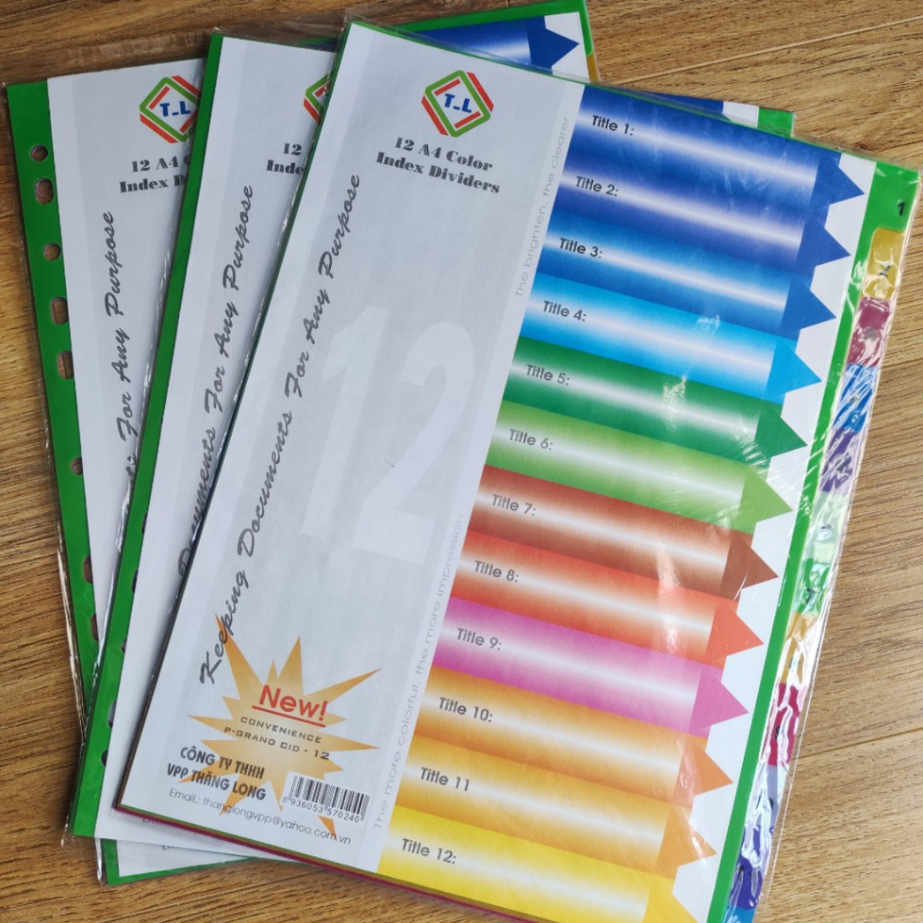 Chia file nhựa, phân trang nhựa 12 màu | Shopee Việt Nam