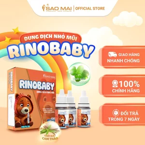 DUNG DỊCH NHỎ MŨI CHO TRẺ EM RINOBABY VỊ NGỌT 1 HỘP 3 CHAI 10ML
