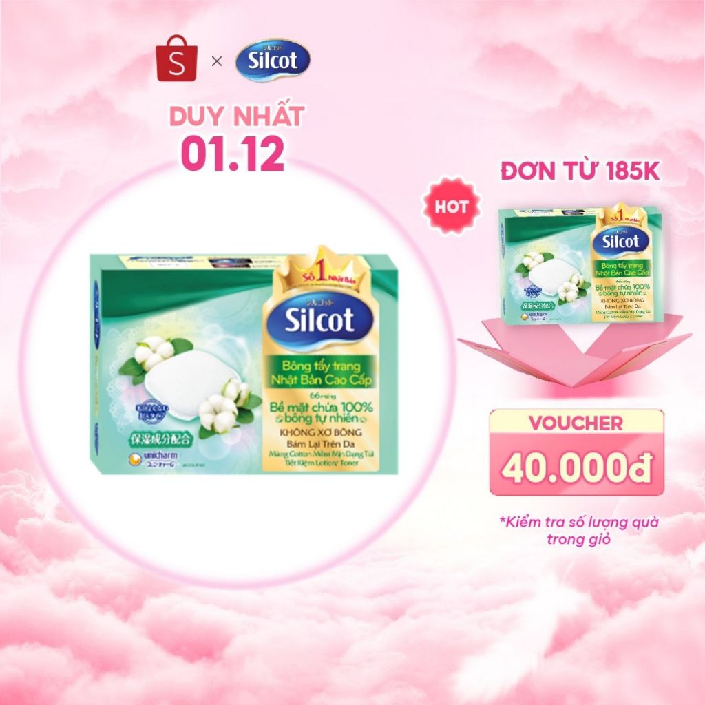 Bông trang điểm (bông tẩy trang) cao cấp Silcot Premium 66 miếng/hộp ...