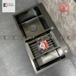 Chậu rửa bát 2 hố inox 304 kích thước 82x45cm dày 3.0 li, bồn rửa chén hàng chính hãng bảo hành 5 năm -KIEL HOME — ảnh 6