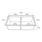 Chậu rửa bát 2 hố inox 304 kích thước 82x45cm dày 3.0 li, bồn rửa chén hàng chính hãng bảo hành 5 năm -KIEL HOME — ảnh 2
