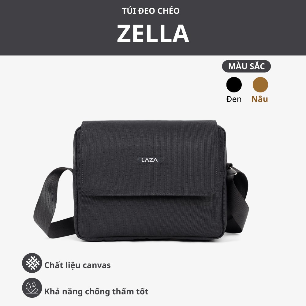 Ảnh Túi đeo chéo nam nữ Zella Bag 590 - Chất liệu canvas trượt nước cao cấp - Thương hiệu LAZA 2