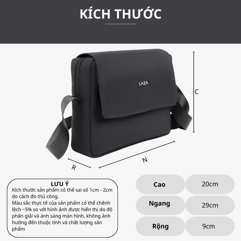 Ảnh Túi đeo chéo nam nữ Zella Bag 590 - Chất liệu canvas trượt nước cao cấp - Thương hiệu LAZA 3