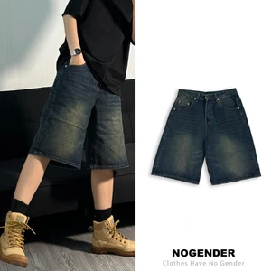 QUẦN SHORT DENIM ỐNG RỘNG MÀU XANH WASH UNISEX