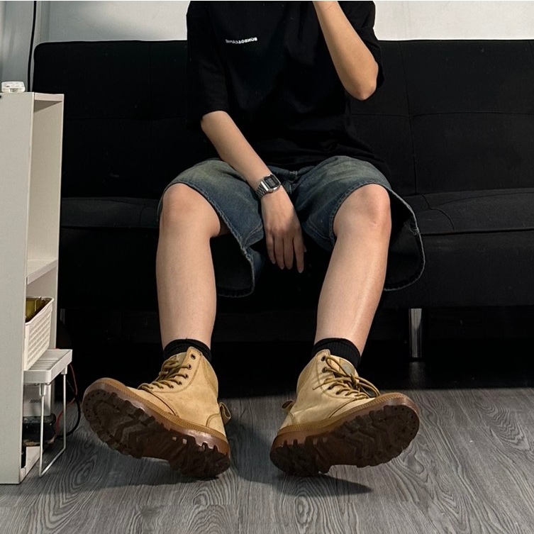 QUẦN SHORT DENIM ỐNG RỘNG MÀU XANH WASH UNISEX