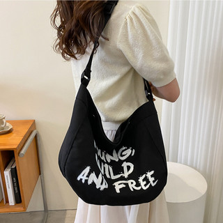 Túi tote đeo chéo nữ đi học canvas có khóa kéo ngăn phụ nhỏ đựng sách vở giấy a4 laptop 14 inch DC07