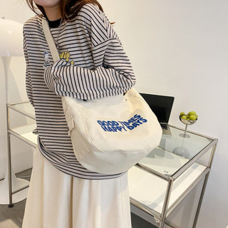 Túi tote đeo chéo nữ đi học canvas có khóa kéo ngăn phụ nhỏ đựng sách vở giấy a4 laptop 14 inch DC07