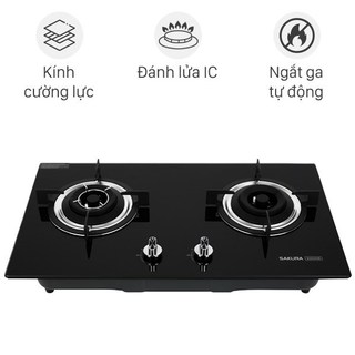 Bếp ga âm Sakura SG-2525GB-Chính Hãng 100% trưng bày mới 99% Đánh lửa bằng IC Đầu đốt tiết kiệm gas