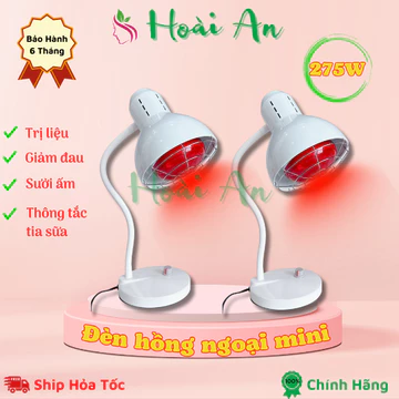 Đèn hồng ngoại tri liệu, thông tắc tia sữa chân thấp | Đèn hồng ngoại để bàn 275W