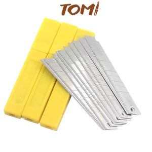 Lưỡi Dao Rọc Giấy Cao Cấp Thép Không Gỉ Hộp 10 Cái TOMI 183