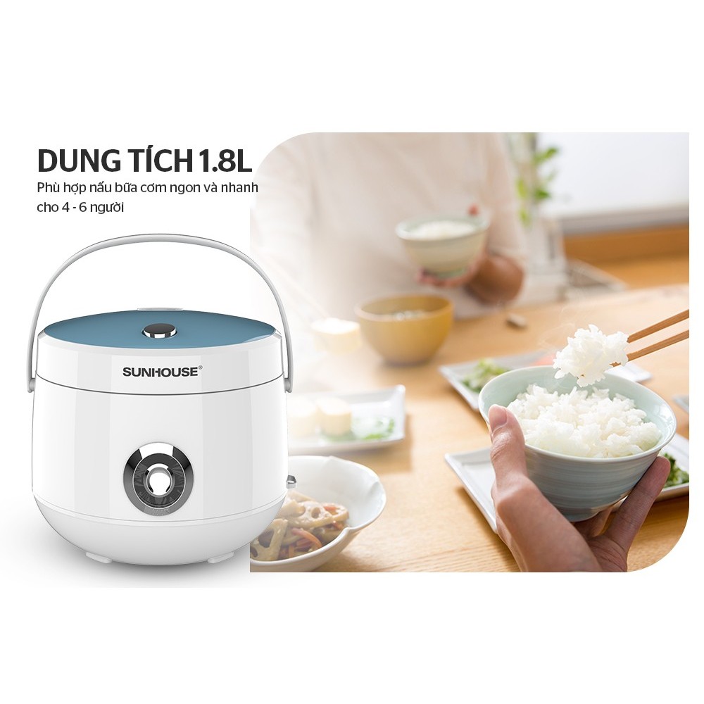 Nồi Cơm Điện Sunhouse SHD8606 - Dung Tích 1.8L , Công Suất 700W , Bảo Hành Chính Hãng - ảnh 6