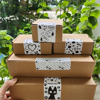 Set 50 tem nhãn dán trang trí Thank you for order, Sticker niêm phong có keo dán, size 10x5cm