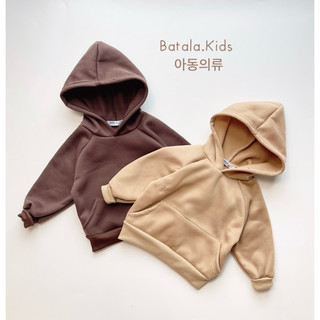 Áo nỉ có mũ cho bé trai bé gái Batala Kids, Áo Hoodie nỉ bông trẻ em phong cách Hàn Quốc cho bé 2023