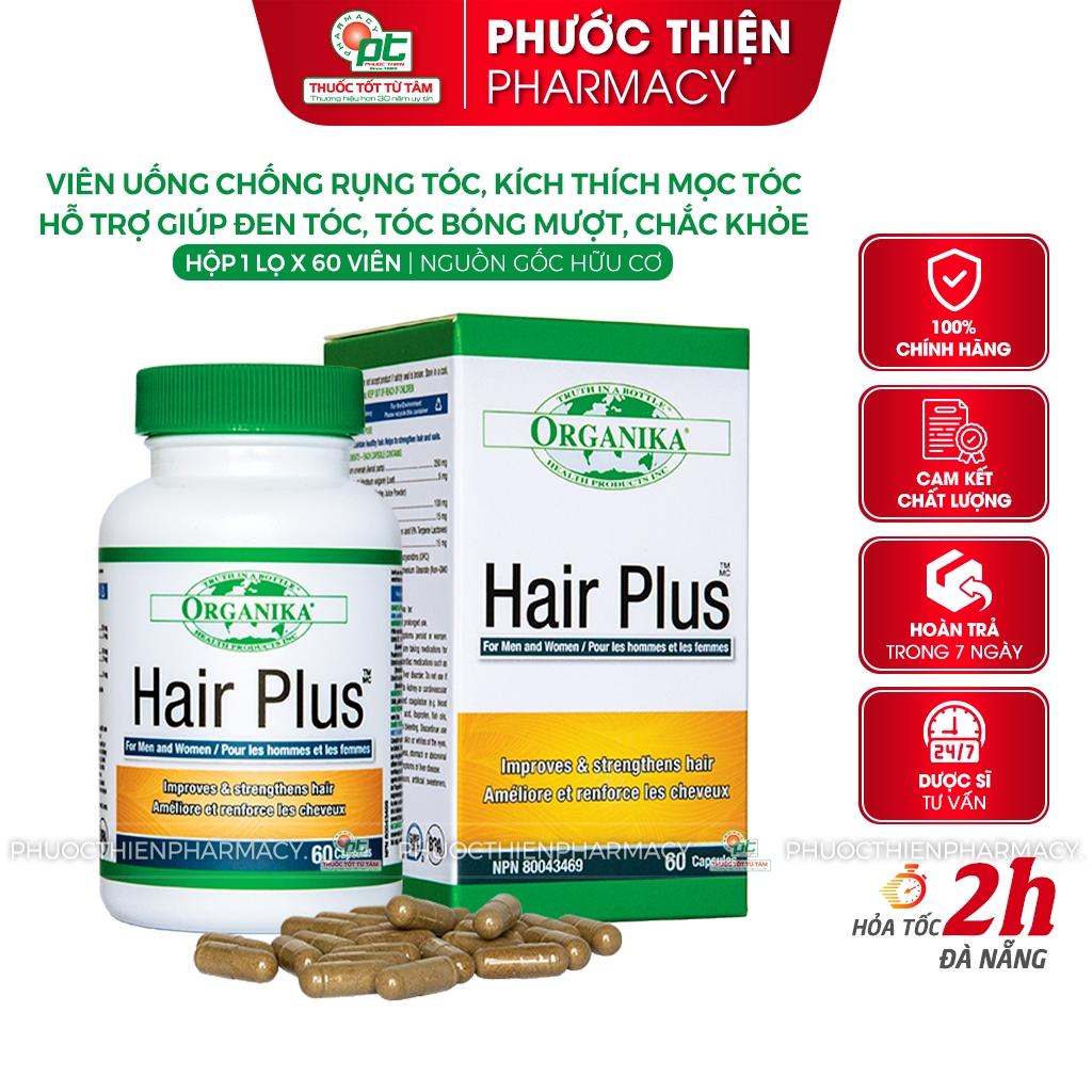 Viên uống giảm rụng tóc, hỗ trợ trị tóc bạc sớm Organika Hair Plus