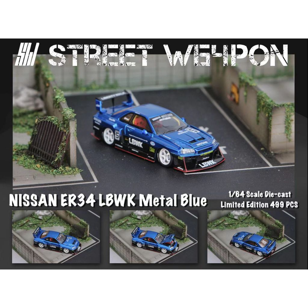MÔ HÌNH 1:64 STREET WEAPON - LBWK Nissan Skyline GT-R R34 Metallic Blue ...