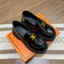 Giày loafer nữ cl tag đồng mũi tròn, moca nữ đế cao 4cm da mềm fullbox