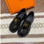 Giày loafer nữ cl tag đồng mũi tròn, moca nữ đế cao 4cm da mềm fullbox