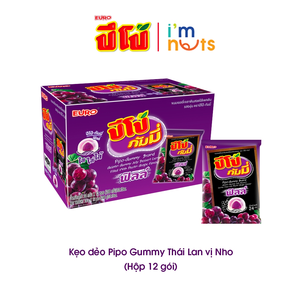 Hộp 12 gói Kẹo dẻo Pipo Gummy Thái Lan vị nho | Shopee Việt Nam