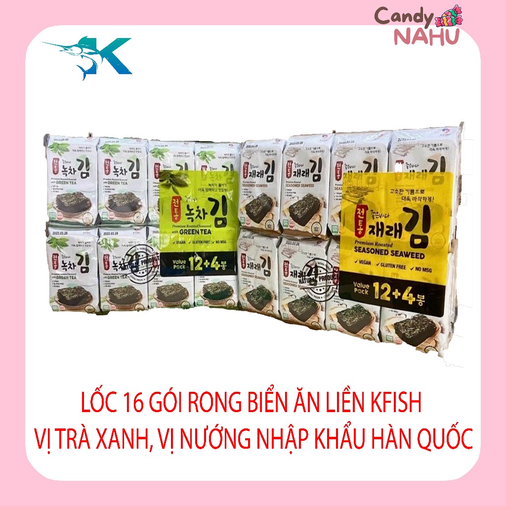 Rong biển sấy khô KFish nhập khẩu Hàn Quốc( Lốc 16 gói) | Shopee Việt Nam
