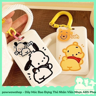 Dây Móc Bao Đựng Thẻ Nhân Viên Dọc Nhựa ABS Phong Cách Nhân Vật Hoạt Hình Pooh & Sanrio