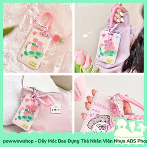 Dây Móc Bao Đựng Thẻ Nhân Viên Dọc Nhựa ABS Phong Cách Nhân Vật Hoạt Hình Cat Dog Sanrio Animal