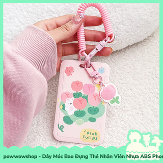 [Sẵn VN - Hỏa Tốc] Dây Móc Bao Đựng Thẻ Nhân Viên Dọc Nhựa ABS Phong Cách Nhân Vật Hoạt Hình Cat Dog Sanrio Animal