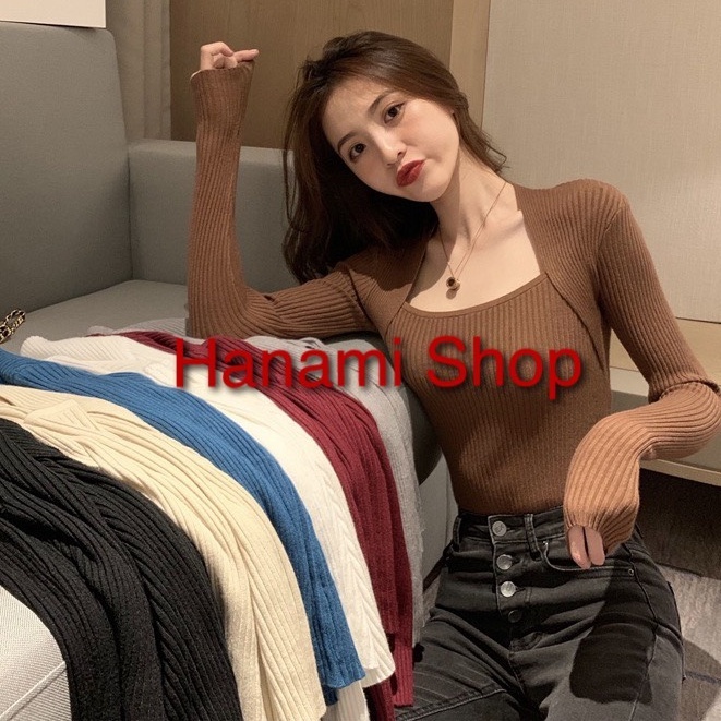 Áo len Cổ Vuông form ôm giữ nhiệt cực ấm, chất liệu len tăm cực đẹp, Áo Len Nữ Đẹp