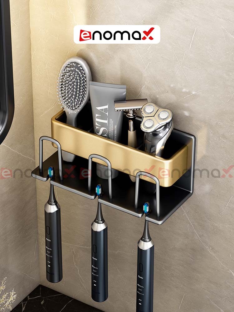 Ảnh Kệ để bàn chải đánh răng Enomax dán tường, chất liệu nhôm hàng không chịu lực cực tốt, bảo hàng 10 năm ( Eno 0104) 2