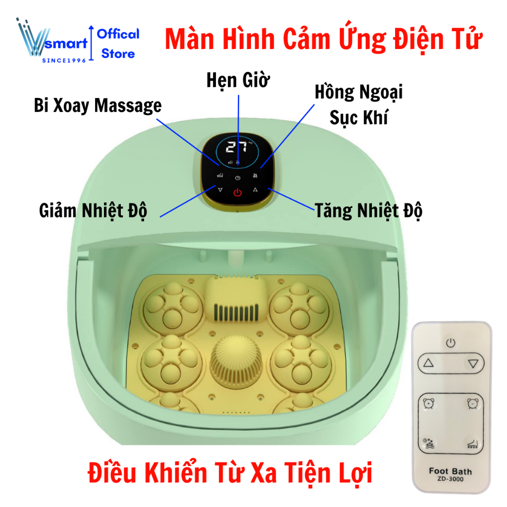 Chậu Ngâm Chân Massage Đa Năng, Bồn Ngâm Chân Massage Hồng Ngoại Cao Cấp Có Sục Khí, Tự Động Làm Nóng Giảm Đau Hiệu Quả