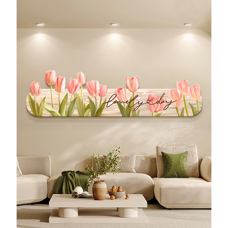 Tranh 3D LED Hoa Tulip Treo Phòng Khách, Phòng Ngủ, Trang Trí Studio, Quà Tặng Phong Cách Hàn Quốc Ohadecor