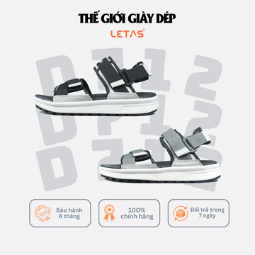 Giày sandal Nam Nữ D712 Sandal Quai Ngang Đế Cao Tẩy cao su chống trơn trượt dép quai hậu Letas