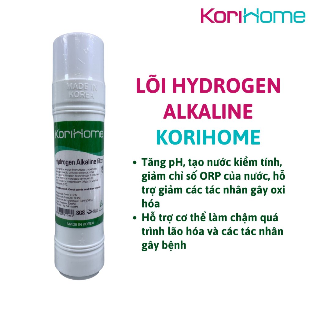 Combo Tăng pH Cho Nước, Tạo Nước Kiềm Tính Gồm Alkaline Kết Hợp Hydrogen Hãng Karofi Sunhouse Korihome