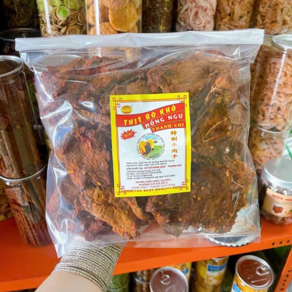 Khô Bò Giòn Miếng Lớn Hồng Ngự Thanh Chì 500Gr | Khô Bò Hồng Ngự