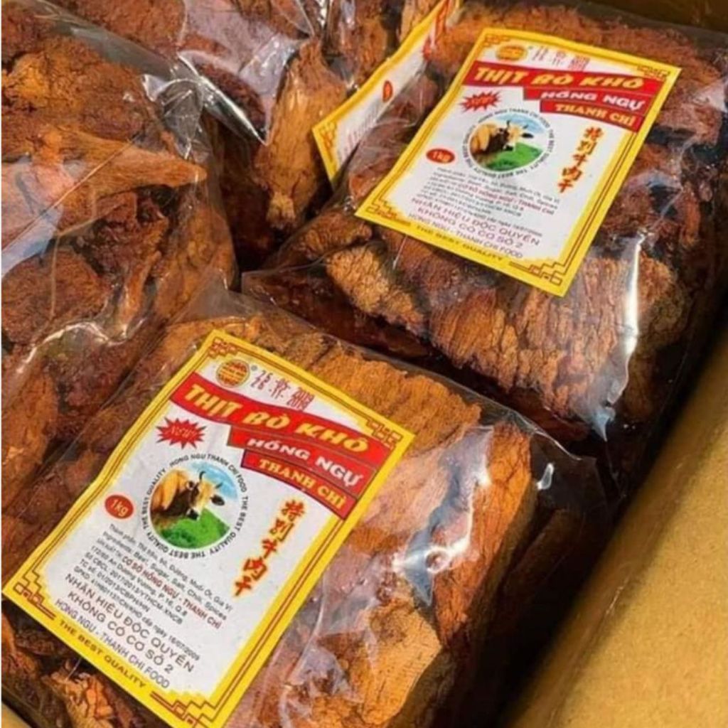 Khô Bò Giòn Miếng Lớn Hồng Ngự Thanh Chì 500Gr | Khô Bò Hồng Ngự