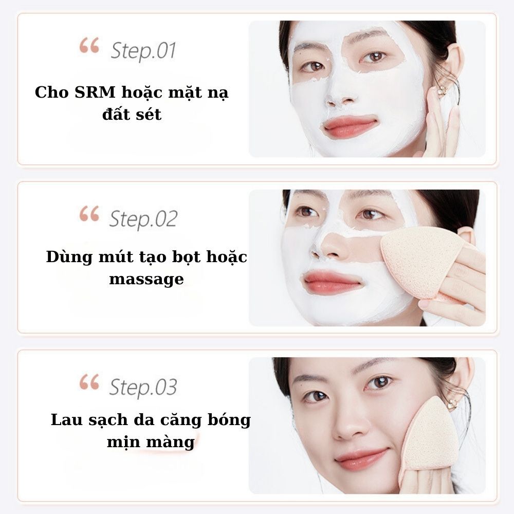 Cọ Rửa Mặt, Mút Rửa Mặt, Bông Rửa Mặt, Miếng Rửa Mặt Tẩy Trang Sạch Sâu GECOMO