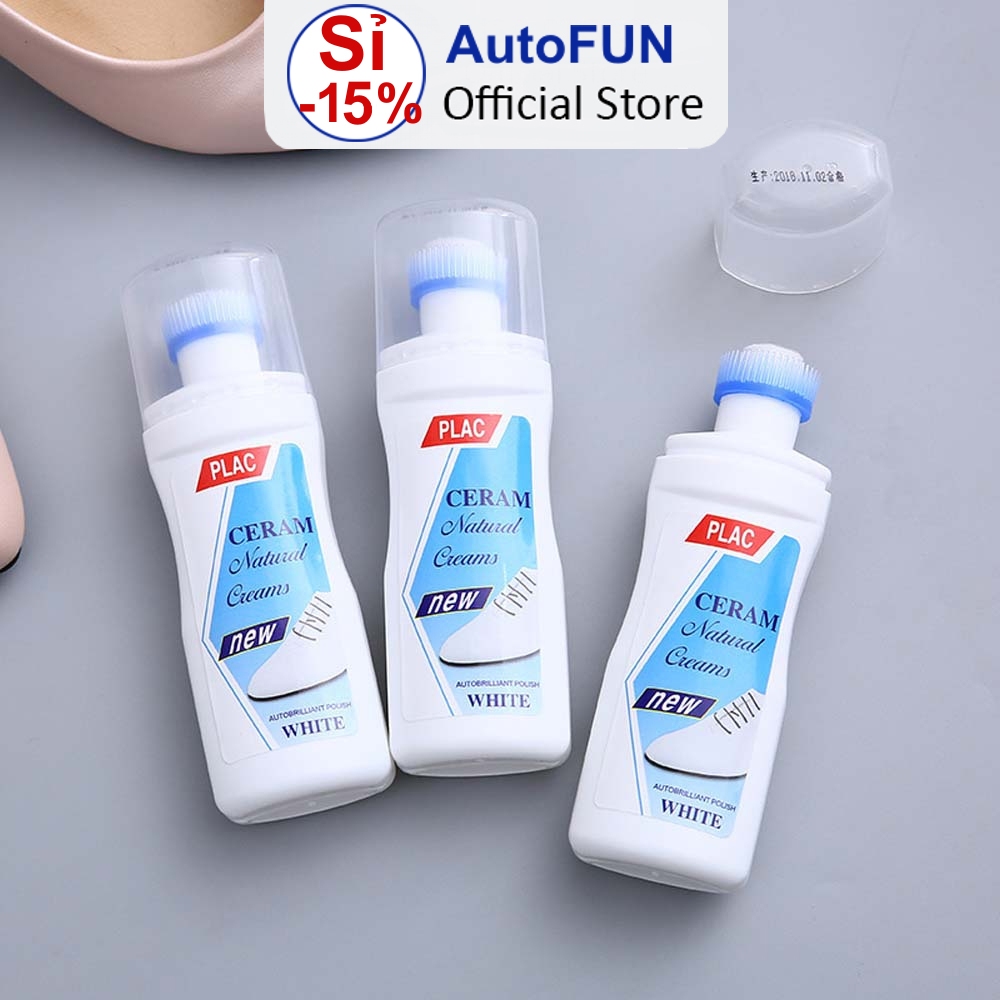 [HÀNG NHẬP KHẨU] 2 Chai Cọ Tẩy Trắng Giày Sneaker Đầu Chổi - Lọ Nước Đánh Vết Ố Bẩn - Chà Giặt Khô Lau Làm Sạch Giầy
