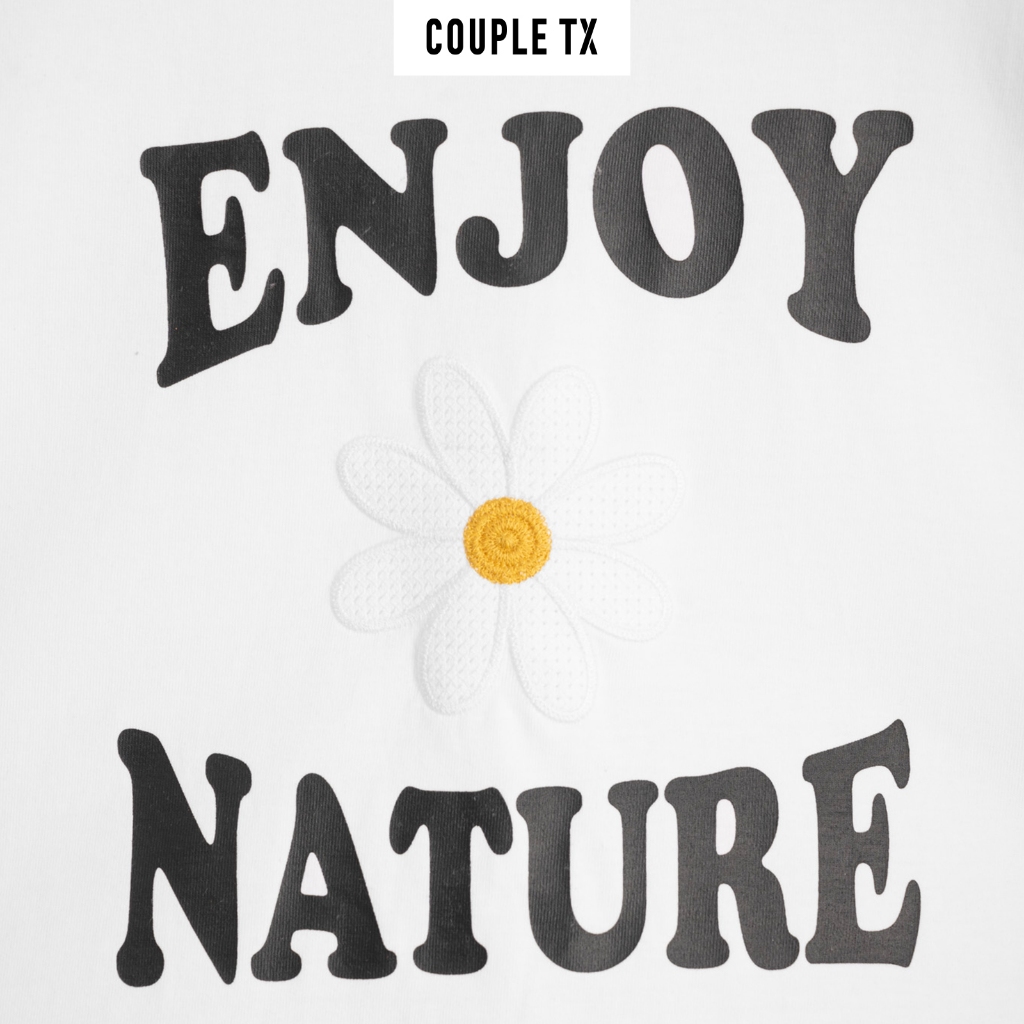 Ảnh Áo Thun Nữ Couple TX Oversize In Thêu Enjoy Nature WTS 2323 4