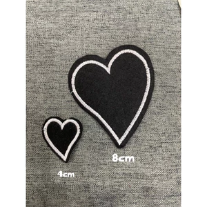 patch vải ủi nhiệt thêu hình thời trang trái tim đen
